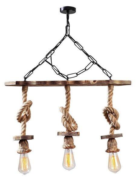 Candelabru EREBOS pe lanț 3xE27/40W/230V maro