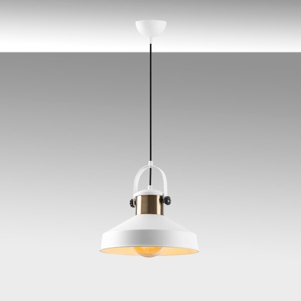 Lampă suspendată pe cablu DODO, 1xE27/40W/230V, alb/bronzat