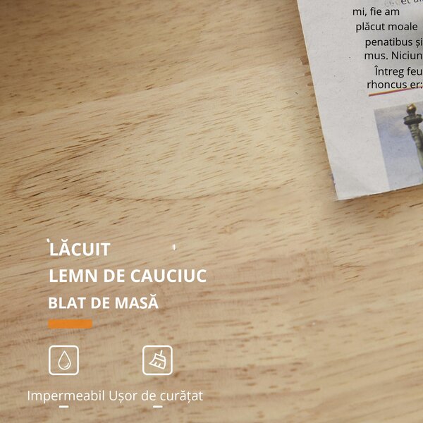 HOMCOM Cărucior Bucătărie cu 3 Niveluri, 2 Sertare Culisante, 4 Roți, Raft Reglabil, Design Modern, Alb și Lemn Natural, 89x45x89cm | Aosom Romania