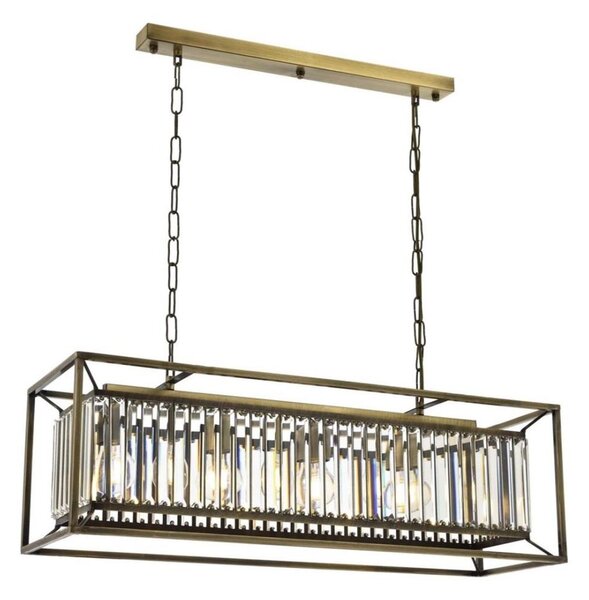 Lustră suspendată pe lanț CRYSTALLINE, 4xE27/6W/230V, finisaj bronz