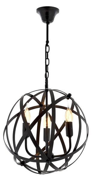 Lustră cu lanț IRONBALL, 3xE27/40W/230V, negru