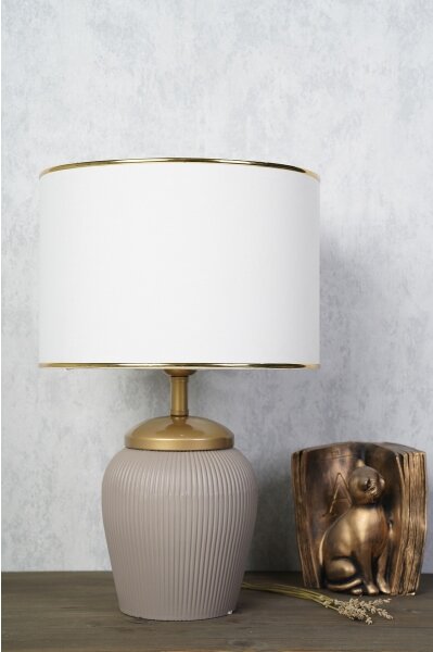 Lampă de masă RAMZES 1xE27/40W/230V alb/bej