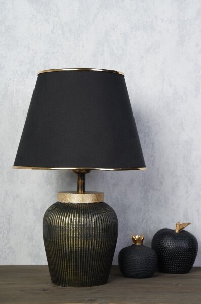 Lampă de masă RAMZES, 1xE27/40W/230V, negru/auriu