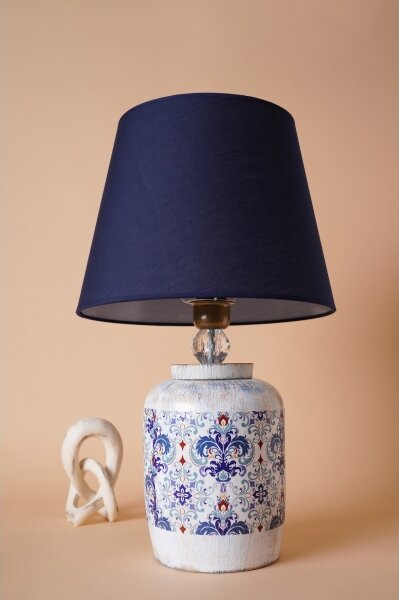 Lampă de masă RAMZES 1xE27/40W/230V albastră/albă