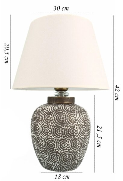 Lampă de masă RAMZES 1xE27/40W/230V alb/gri