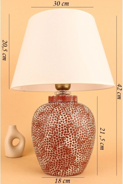 Lampă de masă RAMZES 1xE27/40W/230V crem/roșie