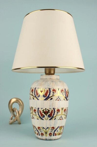 Lampă de masă RAMZES 1xE27/40W/230V crem/auriu