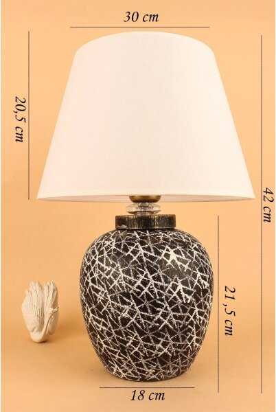 Lampă de masă RAMZES 1xE27/40W/230V, alb/negru