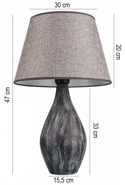 Lampă de masă RAMZES 1xE27/40W/230V, gri