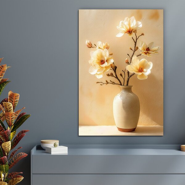 DUBLEZ | Tablou de perete - Magnolii galbene în vază | Imprimare UV premium