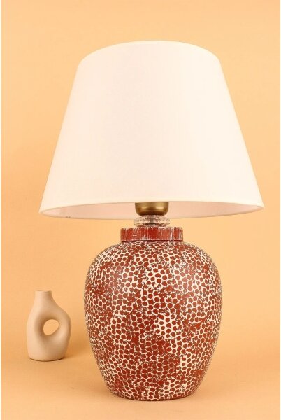 Lampă de masă RAMZES 1xE27/40W/230V crem/roșie