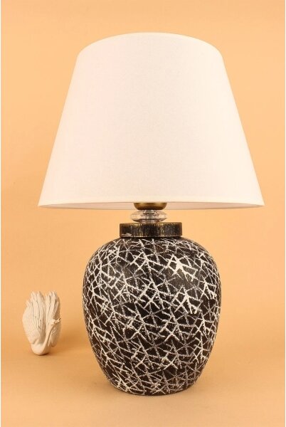 Lampă de masă RAMZES 1xE27/40W/230V, alb/negru