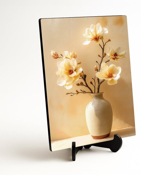 DUBLEZ | Tablou de perete - Magnolii galbene în vază | Imprimare UV premium