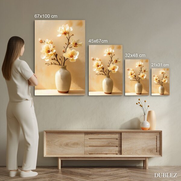 DUBLEZ | Tablou de perete - Magnolii galbene în vază | Imprimare UV premium