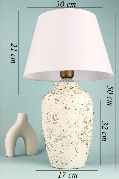 Lampă de masă RAMZES 1xE27/40W/230V alb/crem