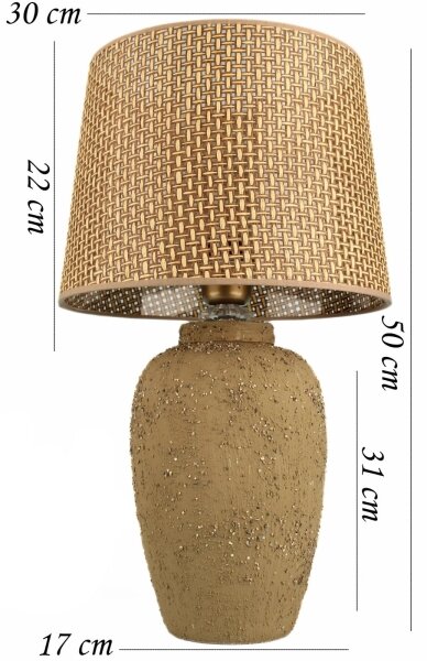 Lampă de masă RAMZES, 1xE27/40W/230V, maro