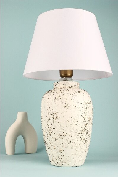 Lampă de masă RAMZES 1xE27/40W/230V alb/crem