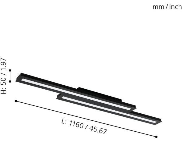 Plafonieră LED RGBW dimabilă Eglo 31715 SALITERAS-Z LED/20,4W/230V negru
