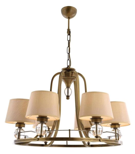 Candelabru NARA pe lanț, 6xE27/40W/230V, alamă