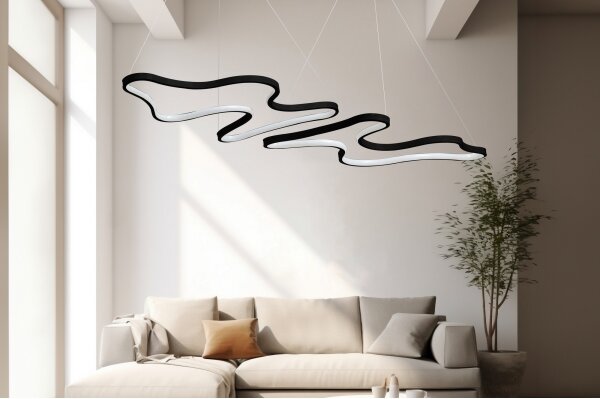 Lustră LED suspendată pe cablu DUPLE ARTISAN LED/80W/230V 6500K neagră