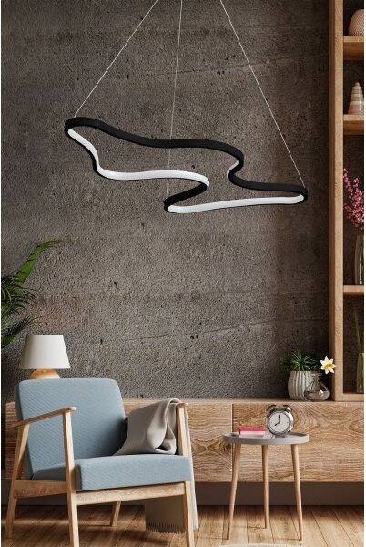 Pendul LED ARTISAN pe cablu, 36W, 230V, 6500K, negru