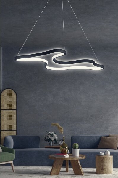 Pendul LED ARTISAN pe cablu, 36W, 230V, 6500K, negru