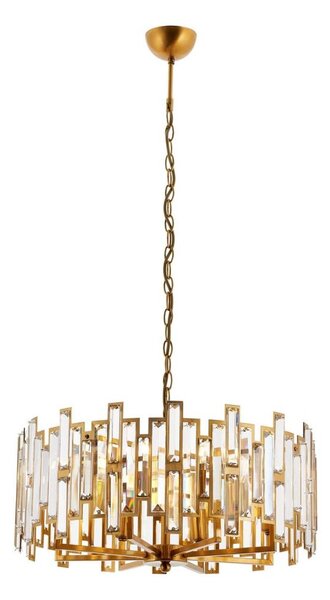 Candelabru suspendat pe lanț CRYSTALLINE 6xE14/40W/230V, finisaj cupru