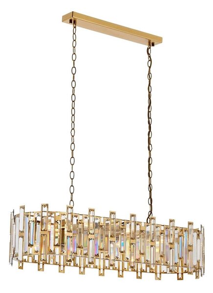 Candelabru pe lanț CRYSTALLINE 13xE14/40W/230V auriu