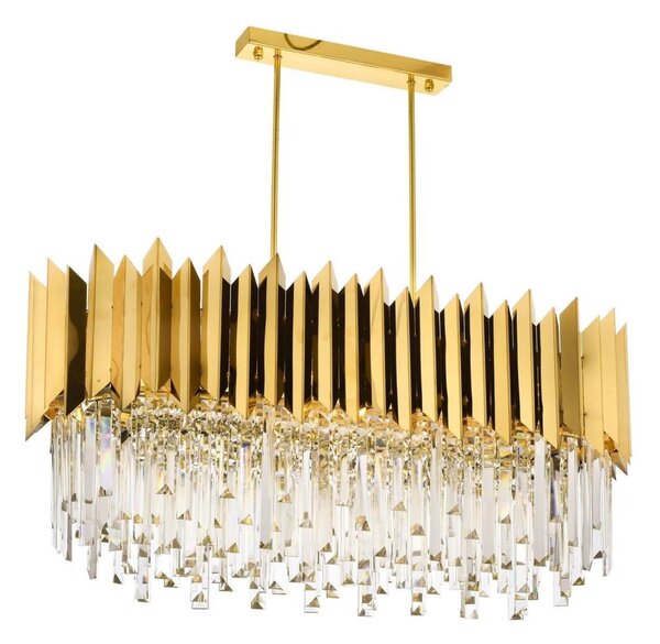 Lustră CRYSTALLINE cu lanț, 8xE27/40W/230V, aurie