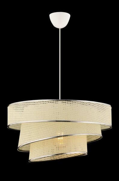 Lustră suspendată cu cablu COUPER 1xE27/60W/230V alb/crom lucios