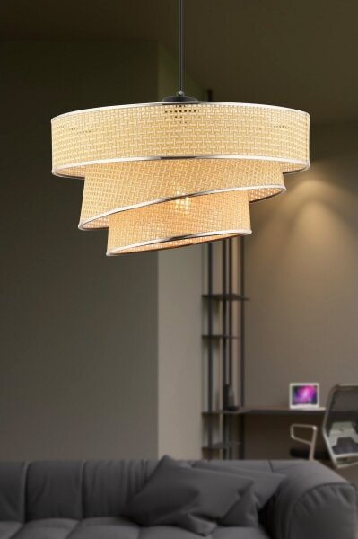 Pendul COUPER pe cablu 1xE27/60W/230V bej/crom lucios