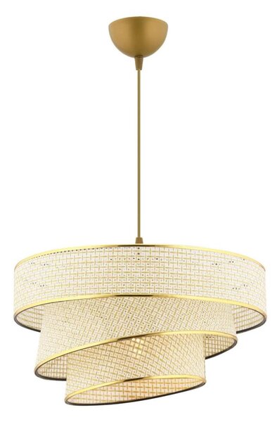 Lustră pe cablu COUPER 1xE27/60W/230V crem/auriu