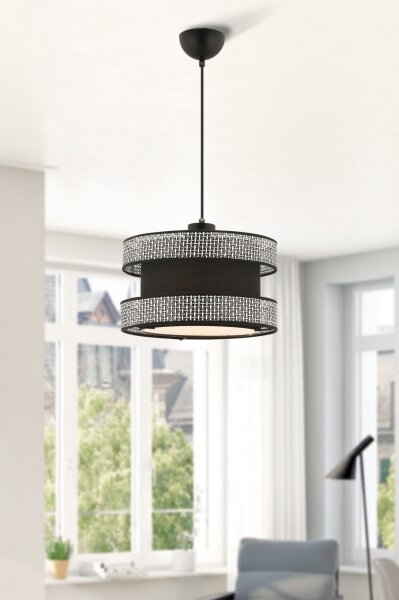Lustră suspendată pe cablu HALO 1xE27/60W/230V negru/gri