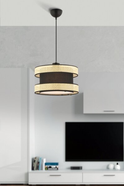 Pendul pe cablu HALO 1xE27/60W/230V negru/bej