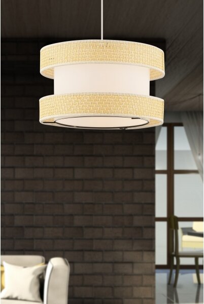 Lustră suspendată cu cablu HALO 1xE27/60W/230V crem/bej