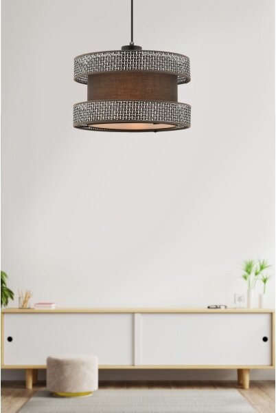 Pendul cu cablu HALO 1xE27/60W/230V maro/gri