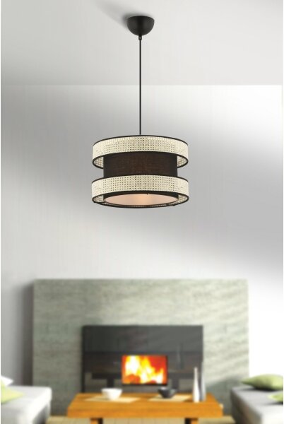 Pendul pe cablu HALO 1xE27/60W/230V negru/crem