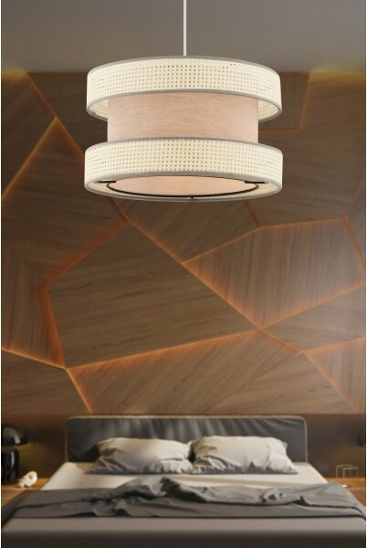 Lampă suspendată pe cablu HALO 1xE27/60W/230V bej/crem