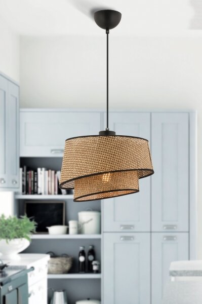 Lampă suspendată pe cablu BARETTE 1xE27/60W/230V maro/negru
