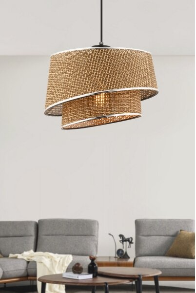 Pendul pe cablu BARETTE 1xE27/60W/230V maro/crom lucios
