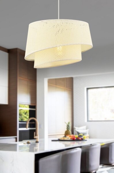Pendul pe cablu BARETTE 1xE27/60W/230V crem