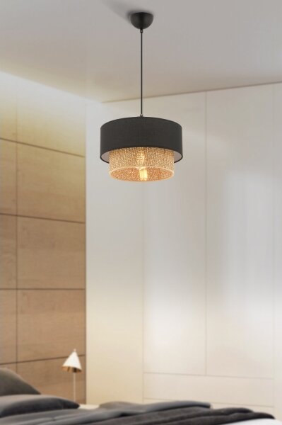 Pendul pe cablu ECHO, 1xE27, 60W, 230V, negru/maro