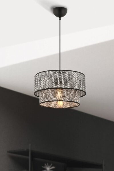 Pendul pe cablu ECHO 1xE27/60W/230V gri/negru