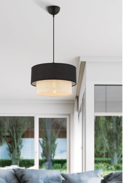Lustră pe cablu ECHO 1xE27/60W/230V negru/crem