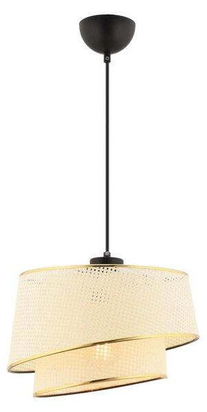 Lustră suspendată pe cablu BARETTE 1xE27/60W/230V crem/auriu