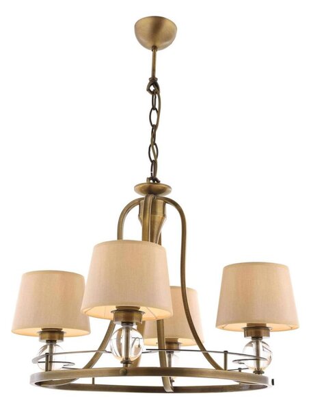 Candelabru NARA cu lanț, 4xE27/40W/230V, alamă