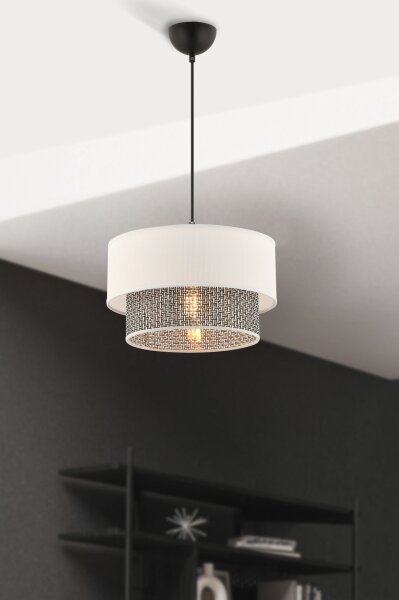 Pendul cu cablu ECHO 1xE27/60W/230V crem/gri