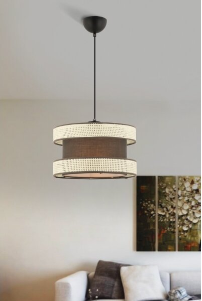 Lustră suspendată HALO pe cablu 1xE27/60W/230V, maro/crem
