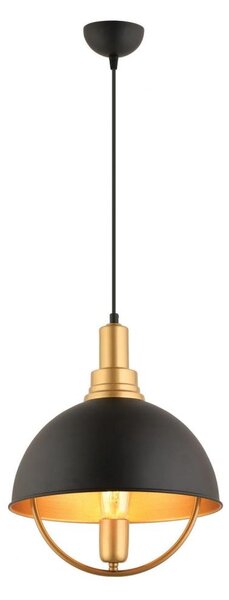 Lustră suspendată pe cablu MONZA 1xE27/40W/230V diam. 30 cm negru/auriu