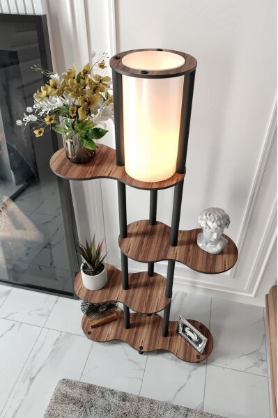 Lampadar cu polițe NOTO 1xE27/40W/230V maro/negru